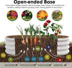 4x2x1ft Oval Galvanized Raised Garden Bed Outdoor 9-in-1 Large Metal Modular Planter Box Raised Beds for Gardening,Vegetables,Fruits,Flowers & Herbs (White)