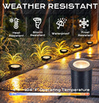 [6 Pack] CLOUDY BAY 9W LED Landscape Well Lights,2700K/3000K/3500K/4000K/5000K Selectable,Low Voltage 12V/24V Ground Lighting,Waterproof Outdoor In Ground Lights for Uplights,Bronze