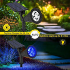 T-SUN Blue Solar Spotlights, Solar Lights Outdoor Waterproof, Auto ON/Off Adjustable Solar Garden Pond Lights for Tree, Patio, Yard, Garden, Driveway, Stairs, Pool Area (Blue- 2 Pack)
