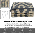 SAND MINE Reversible Mats, Plastic Straw Rug, Modern Area Rug, Large Floor Mat and Rug for Outdoors, RV, Patio, Backyard, Deck, Picnic, Beach, Trailer, Camping (8' x 10', Grey Tan Lattice)
