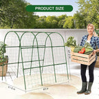 Cucumber Trellis for Raised Bed, 63"x47"x22" Garden Trellis for Climbing Plants Outdoor with Climbing Net and Plant Support Clip for Cucumber, Vegetable, Flowers