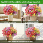 Artificial Flowers for Outdoor,Silk Flowers No Fade Fake Plastic Flowers Faux Plants for Outdoors Outside Front Porch Hanging Planter Window Box Garden Home Decoration,13 Pack(Multi-Colour2)