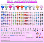 Decorative Garden Stakes Kit, 238 Pcs Fairy Wand DIY Set, Rose Flower
