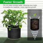 5 Gallon Grow Bags 12 Pack - Thickened Nonwoven Aeration Planter Bags with Handles, Plant Tags & Seedling Bags, Heavy Duty Black Fabric Pots for Vegetable Gardening Garden Outdoor