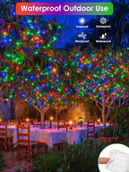 RGB Color Changing 33Ft 100LED St. Patrick's Day Fairy Lights Battery Operated, Waterproof String Lights USB Powered with Timer for Indoor & Outdoor, 18 Colors & Multicolor for Bedroom Christmas Decor