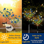 2 Pack Solar Stake Lights Outdoor Decor Waterproof Mums Artificial Flowers Solar Lights for Outdoor Garden Yard Pathway Decor (Blue,Violet)