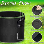 5 Gallon Grow Bags 12 Pack - Thickened Nonwoven Aeration Planter Bags with Handles, Plant Tags & Seedling Bags, Heavy Duty Black Fabric Pots for Vegetable Gardening Garden Outdoor