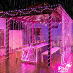 String Lights 165ft 500 LED Pink, Waterproof with Memory and Timer
