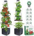 MQFORU 2Pack Raised Garden Bed Planter Boxes with Trellis, 57" Self-Watering Tomato Planter Boxes with Trellis for Climbing Vegetable and Plants, Tomato Cage for Indoor Outdoor Use