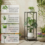 34" Tall Plant Stand Indoor, 2-Tier Modern Plant Shelf, Corner Flower Pot Holder Organizer for Living Room Balcony Patio Garden (Oak Grey)