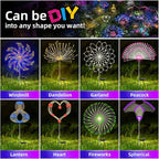 YOTOZU 4 PCS Solar Firework Light, Outdoor Solar Garden Decorative Lights 120 LED Powered 40 Copper Wires String DIY Landscape Light for Walkway Pathway Backyard Decoration Parties Perfect Gifts(blue)