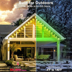 300FT Permanent Outdoor RGB Lights - Waterproof Smart LED Eaves Lights with App/Remote Control, Music Sync & DIY Scenes, Perfect for Christmas, Halloween, Parties & Daily Decor, Ideal for House Roof
