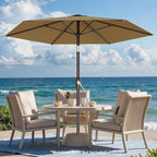 AreShark 7.5FT Patio Umbrella Table Market Umbrella with 6 Sturdy Ribs, Button Tilt/Crank, Heavy-Duty Outdoor Umbrellas for Pool, Deck, Garden and Backyard, Khaki