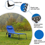 KingCamp Lounge Chair Outdoor, Folding Tanning Chairs Comfy Adjustable 5-Position Lay Flat Foldable Chaise Chaser Lounger with Pillow for Outside Beach Patio Sun Bathing Pool Backyard, Blue