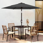 AreShark 7.5FT Patio Umbrella Table Market Umbrella with 6 Sturdy Ribs, Button Tilt/Crank, Heavy-Duty Outdoor Umbrellas for Pool, Deck, Garden and Backyard, Gray