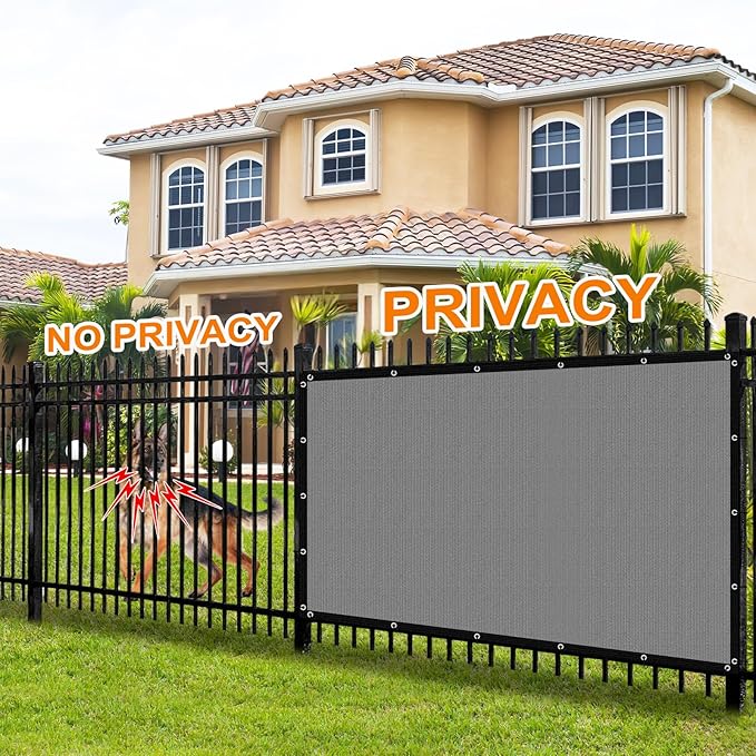 Artpuch 90% Sun Shade Cloth, 5 x 6 FT Pergola Shade Cover Canopy with Grommets, Sun Screen Fabric Tarp for Patio, Outdoor, Garden, Backyard, Light Grey