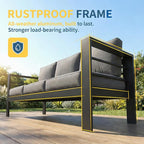 Solaste Aluminum Patio Furniture Set for All Weather, Oversized Metal Outdoor Furniture Set with 27.5" Deep Seating and 3.2" Wide Armrest, Outdoor Patio Sofa with 10" Back Suport Cushion