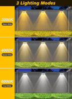 Solar Lights Outdoor for Mailbox, House Numbers, Address, Sign - 3000K/4000K/6000K 3 Modes, IP65 Waterproof Fence Lights, Solar Powered Dusk to Dawn Wall Light Outside (4 Pack)