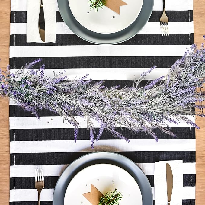 Artificial Lavender Garland 6 Ft Light Purple Faux Greenery Vine