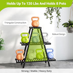 BMOSU Plant Stand Bamboo for Indoor Outdoor Tiered Plant Shelf 8 Potted Flower Holder Ladder Rack Garden Balcony Living Room Patio(3 Tier Black)