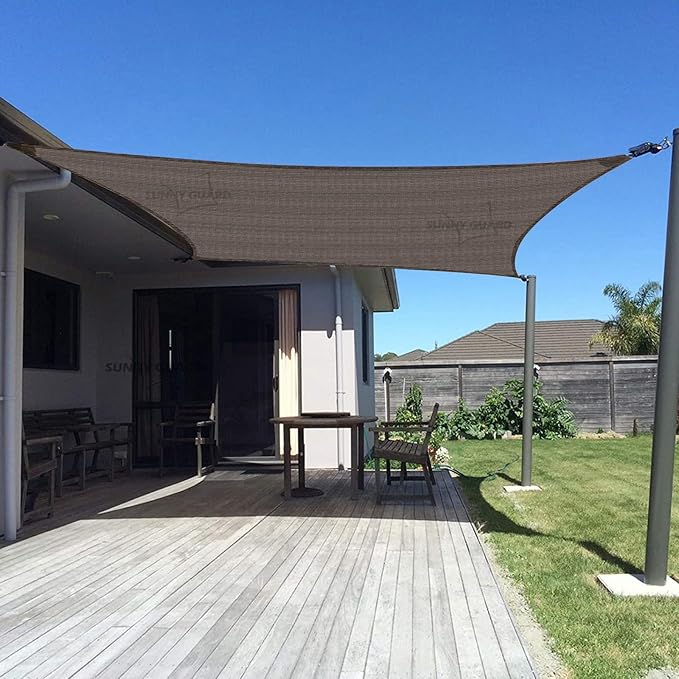 SUNNY GUARD Custom Size 18'x32' Rectangle Brown UV Block Sunshade for Backyard Yard Deck Patio Garden Outdoor Activities and Facility(Customized)