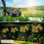 Solar Garden Lights 2 Pack Waterproof Swaying Starburst Light Solar Outdoor Lights for Yard Patio Walkway Pathway Party Wedding Decoration, Unique Gifts for Women, Warm White