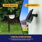 Kyosho Solar Spot Lights Outdoor Warm White, 38 LEDs Solar Landscape Lights IP67 Waterproof, 2-in-1 Outdoor Spotlights Garden Wall Lights with 3 Modes for Tree, Yard, Patio