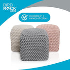 BIRDROCK HOME Buds Pouf Foot Stool Ottoman - Knit Bean Bag Floor Chair - Cotton Braided Cord - Great for The Living Room, Bedroom and Kids Room - Small Furniture (Dusty Rose - Buds)