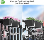 HFHOME Set of 6 Adjustable Window Planter Box Brackets, White Brackets for Window Boxes Planters, Planter Shelving with Adjustable Size The Width of The Bottom of The Planter Box (Patent Registered)
