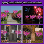 Neporal Solar Garden Lights, 4PK Purple Phalaenopsis Solar Flowers Outdoor Waterproof, Solar Lights Outdoor Decorative for Garden, Yard Decor,