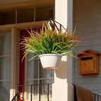 Ivydale 12Pcs Artificial Plants Outdoor Fake Plastic Grass Spring Decor UV Resistant Faux Greenery Stems Bushes Outside Fake Plants for Planters Patio Porch Window Box Pathway Garden Home Decor Yellow