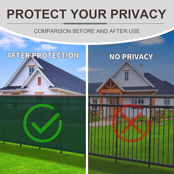 LOVE STORY Custom Size 3'x28' Dark Green Balcony Privacy Screen,UV Block Privacy Fence Screen,90% Shield for Outdoor Pool Garden Apartment Railing
