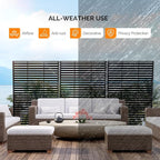VINGLI Metal Privacy Screen for Outdoor, 72" x 49" Freestanding Privacy Fence Panels, Decorative Room Divider for Patio, Deck, Balcony, Pool
