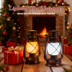 2 Pack Bronze Vintage 4 Modes Light LED Lanterns，Rechargeable Dancing Flame Lanterns Decorative Outdoor&Indoor, Remote Control Waterproof Hanging Lights for Camping,Patio Garden Pathway