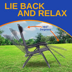 SereneLife Outdoor Zero Gravity Lounge Chair Set with Table – 2 Adjustable Recliners with Cup Holders, Headrest, Steel Frame & Foldable Design for Patio, Pool, Garden, or Camping