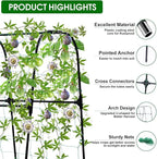 Garden Arch Trellis for Climbing Plants Outdoor, 50x48 inch Cucumber Trellis Raised Bed, Rustproof Metal Climbing Plant Support Vegetable Vine Flower Fruits, with Netting, Lightweight, Black