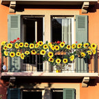 Artificial Sunflower Garland, 7.5 Ft Green Silk Vines, 12 Pack