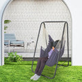 Hammock Stand with Swing Chair, 450 lb Capacity, Grey Iron
