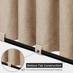 Easy-Going Linen Look Outdoor Curtains Waterproof Windproof Porch Curtains, Soft Thicken Outdoor Privacy Curtains for Patio, Gazebo, Grommet Top and Tab Bottom Drape, 1 Panel, 54x108 inch, Beige