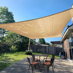 SUNLAX Sun Shade Sail 11' x 18' Sand Rectangle Canopy Sail Shade Cover UV Block Permeable Sunshade Outdoor for Patio Backyard Deck Pergola (We Make Custom Size)