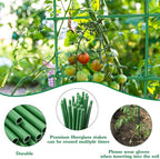 Garden Stakes 17Inch 20Pack, DIY Tall Plant Support Stakes of 4Ft,5Ft,6Ft,7Ft, HAINANSTRY Fiberglass Plant Stake for Indoor & Outdoor Plants, Tomato Vegetable Stakes for Garden