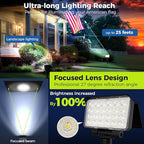 Solar Spot Lights Outdoor Waterproof for Flag, Tree, House, Garden, Yard, 3 Brightness Modes Solar Powered Landscape Spotlights 4 Pack Cool White