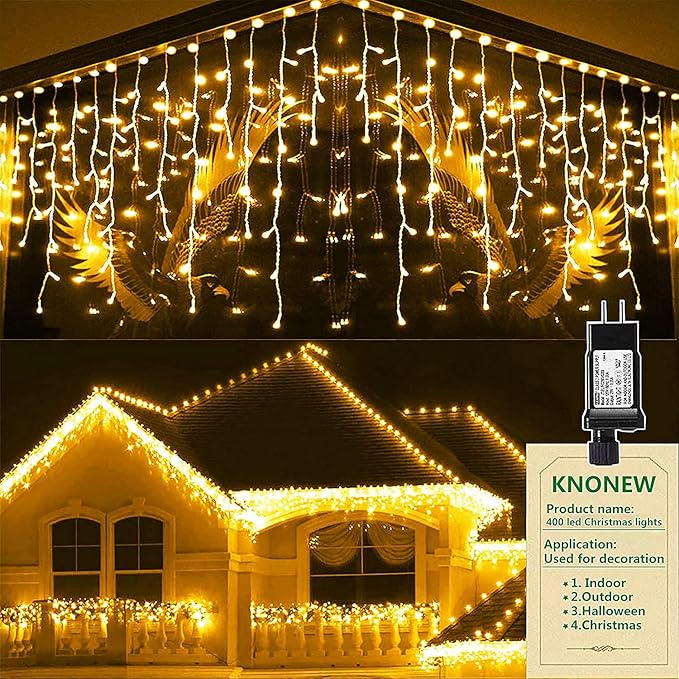 String Lights 400 LED 33ft Warm White 8 Lighting Modes