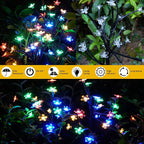 Solar Garden Lights Waterproof, Solar Lights Outdoor Decorative 4Pack,80Led Solar Powered Flowers Garden Decor,Fairy Lights Yard,Pathway,Outside Decorations,Gardening Gifts for Women Mom