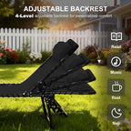 Outsunny Folding Chaise Lounge Chair, Patio Sun Tanning Chair, Outdoor Chaise Lounger with 4-Position Reclining Back, Breathable Mesh Seat for Beach, Poolside, Yard, Black