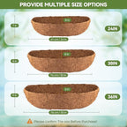 2Pcs Trough Coco Liner 24" Coco Coir Liners for Planters, Liners for Window Boxes Liners, Wall Basket Planters, Railing Hanging Baskets, Garden Planter Baskets