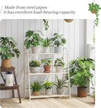 Metal Plant Stand Indoor Outdoor for Multiple Plants,3 Tier Plant Shelf,Large Heavy Duty Flower Holder Ladder Plant for Living Room, Patio, Balcony (White)