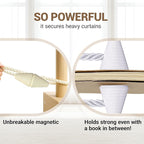 Hion Magnetic Curtain Tiebacks Beige 2pcs, Curtain Tiebacks Buckles Holdbacks Holders Hooks Clip for Home Bedroom Office Decorative Curtain