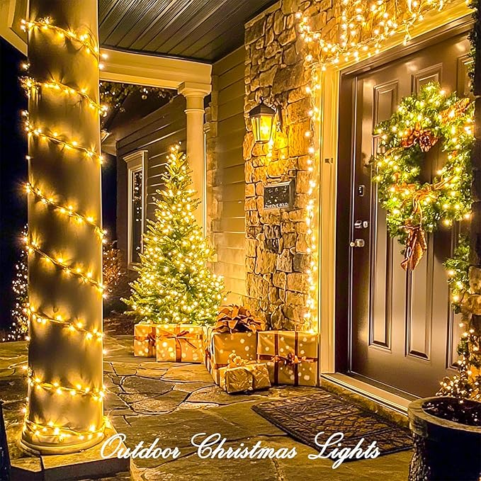 String Lights 272 Ft 1000 Warm White LEDs with Remote and 8 Modes
