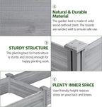 Yaheetech 8×2ft Wooden Horticulture Raised Garden Bed Divisible Elevated Planting Planter Box for Flowers/Vegetables in Backyard/Patio Outdoor, Gray, 95 x 25 x 11in